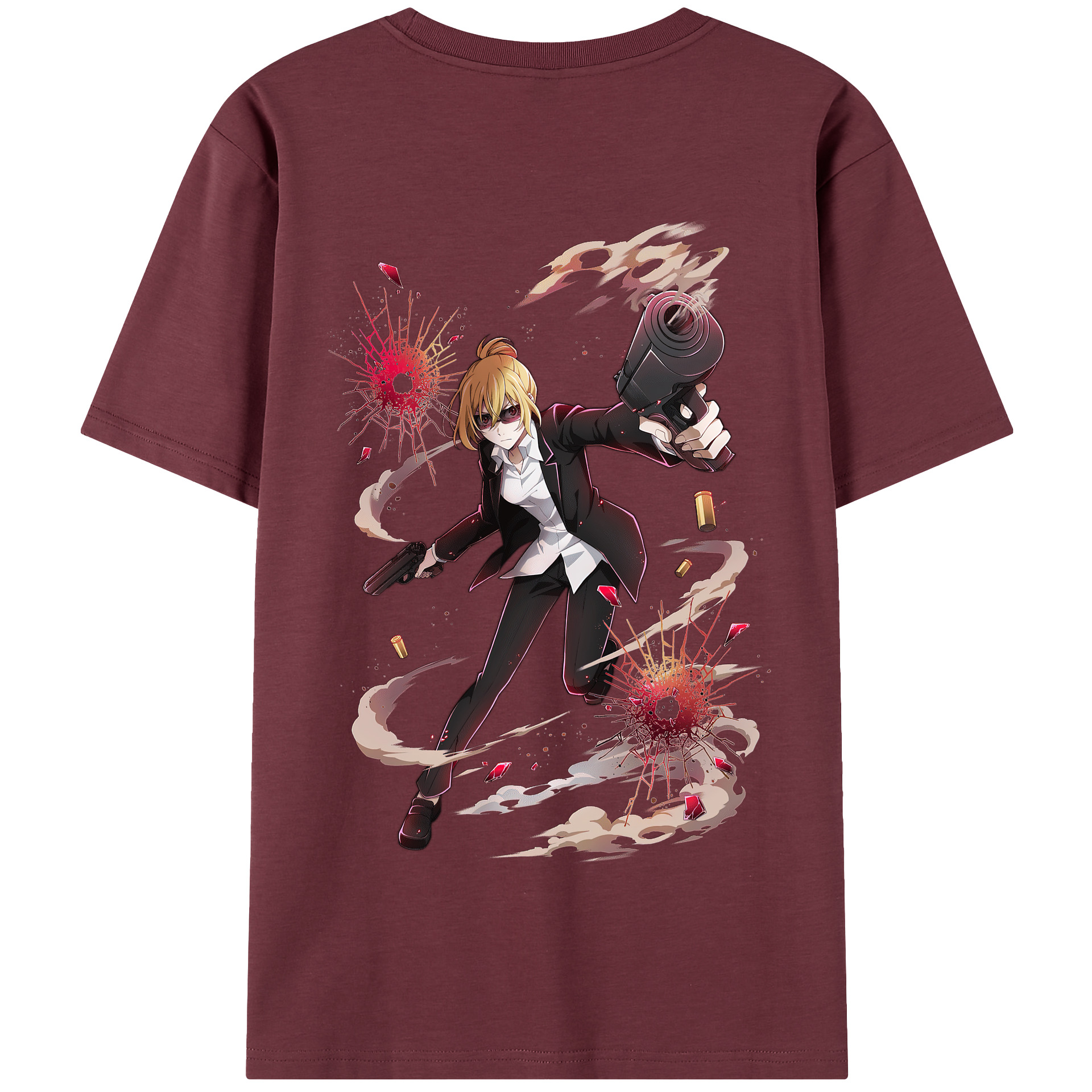 （画像用） 文豪ストレイドッグス Bungo Stray Dogs 綿100％半袖Tシャツ（背面プリント）